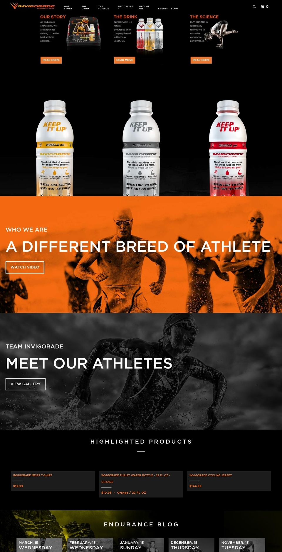 INVIGORADE - Parallax Theme Shopify theme site example endurancehydration.com