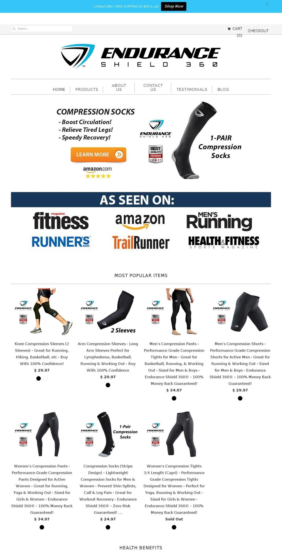 enduranceshield360.com — Shopify storefront screenshot