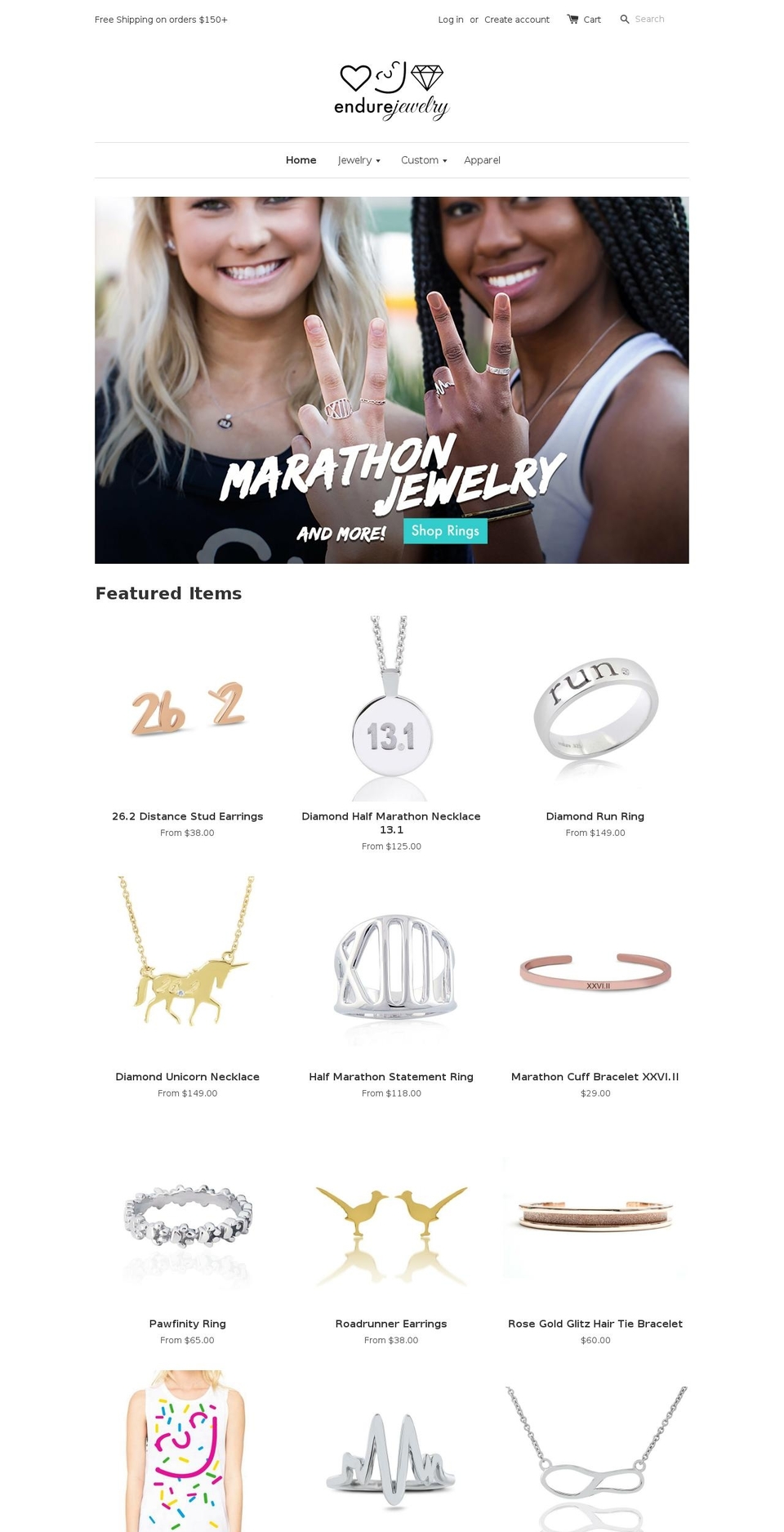 endurejewelry.com shopify website screenshot