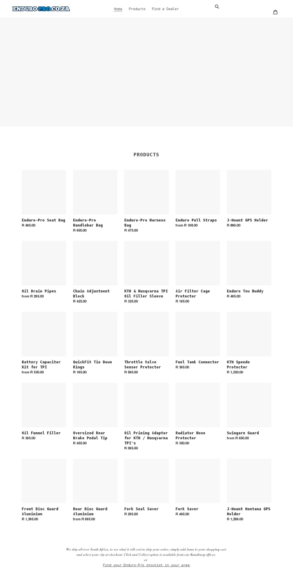 enduro-pro.co.za shopify website screenshot