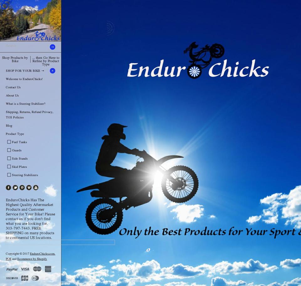 endurochicks.com shopify website screenshot