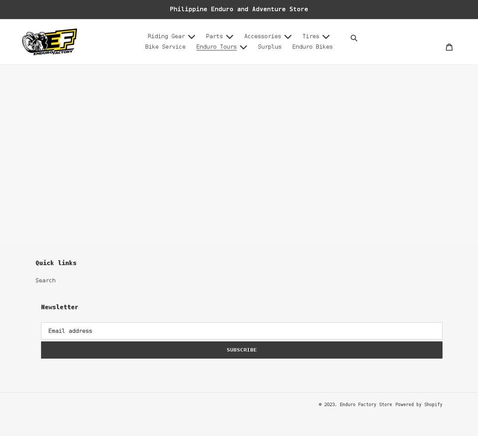 endurofactory.com shopify website screenshot