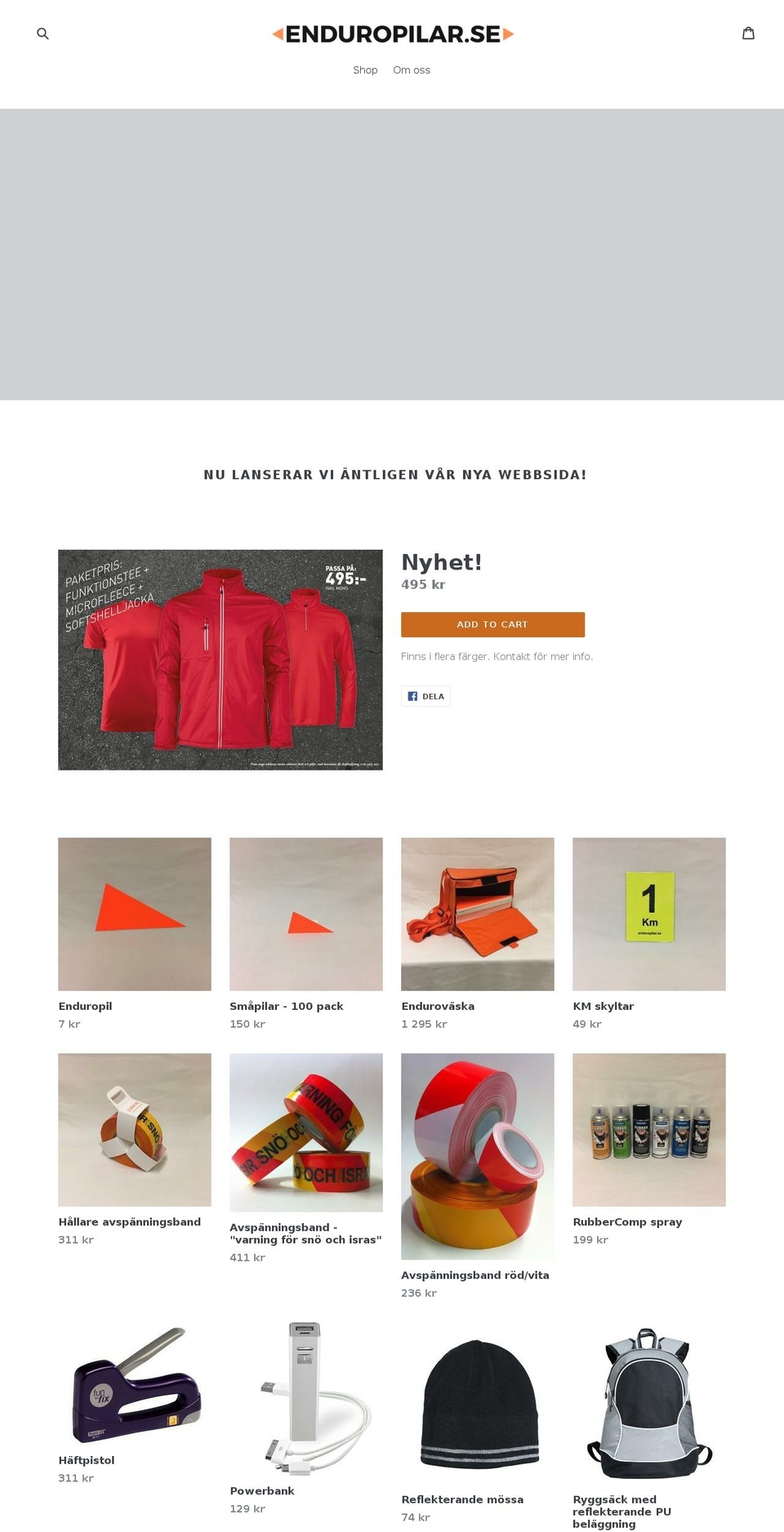 enduropilar.se shopify website screenshot