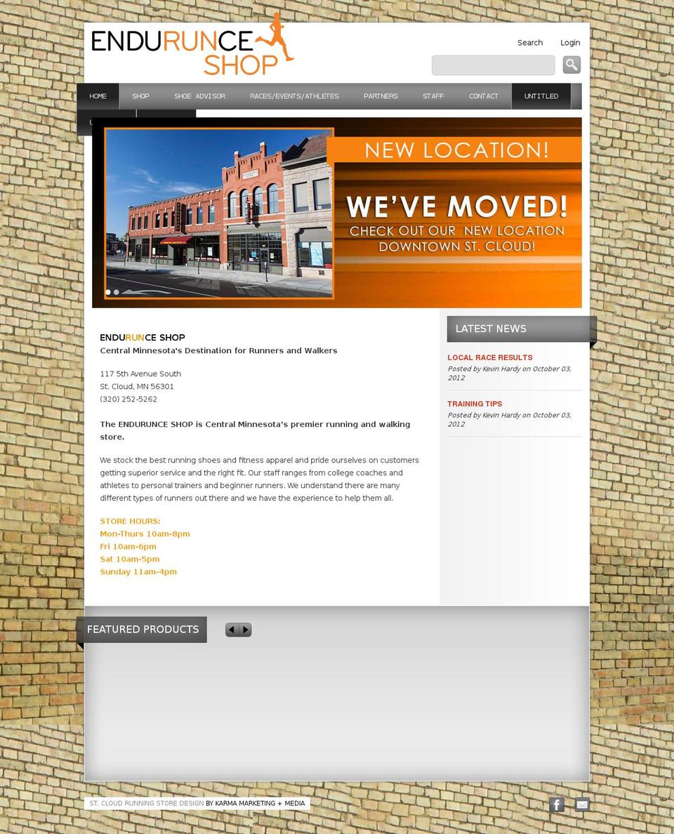 endurunceshop.com shopify website screenshot