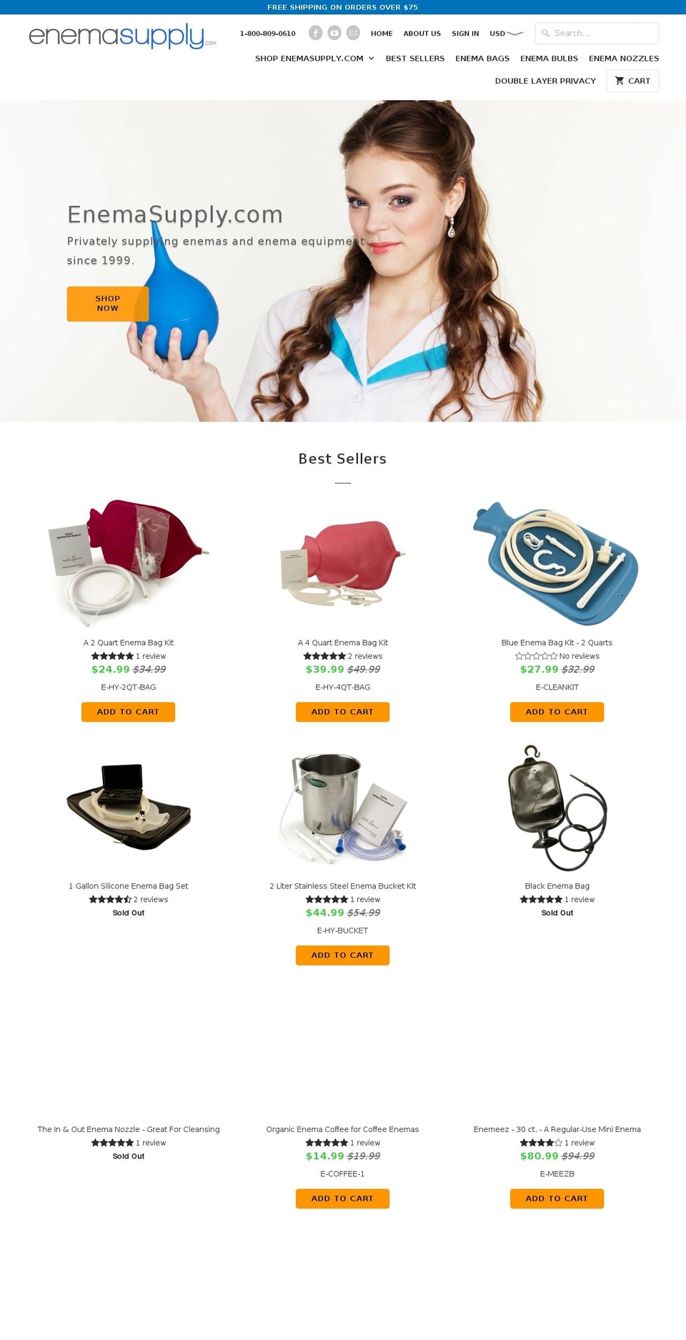 enemasuply.com — Shopify storefront screenshot