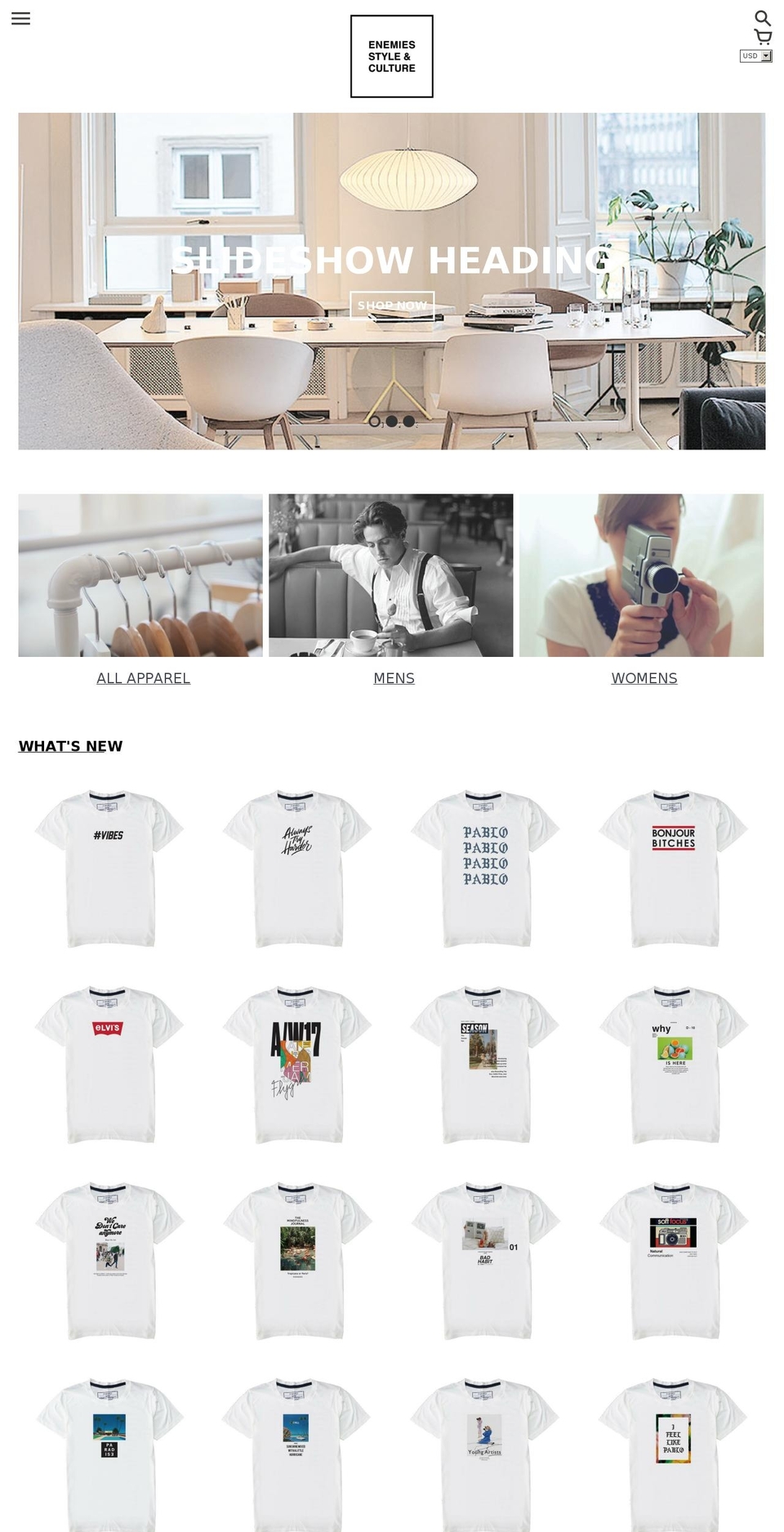 enemiesstyle.com — Shopify storefront screenshot