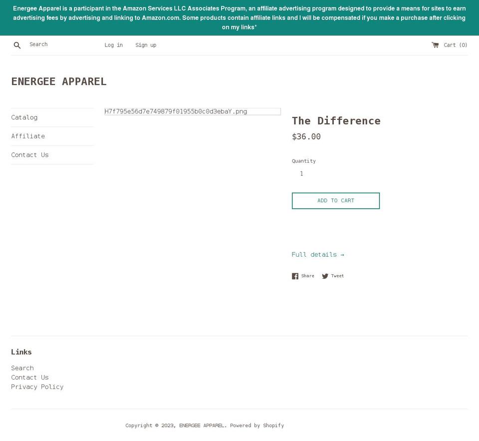 energeeapparel.com shopify website screenshot
