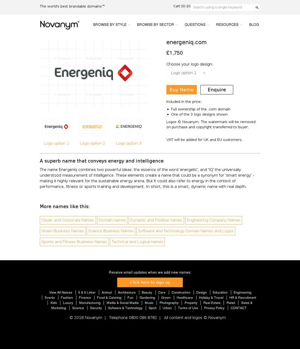 energeniq.com — Shopify storefront screenshot