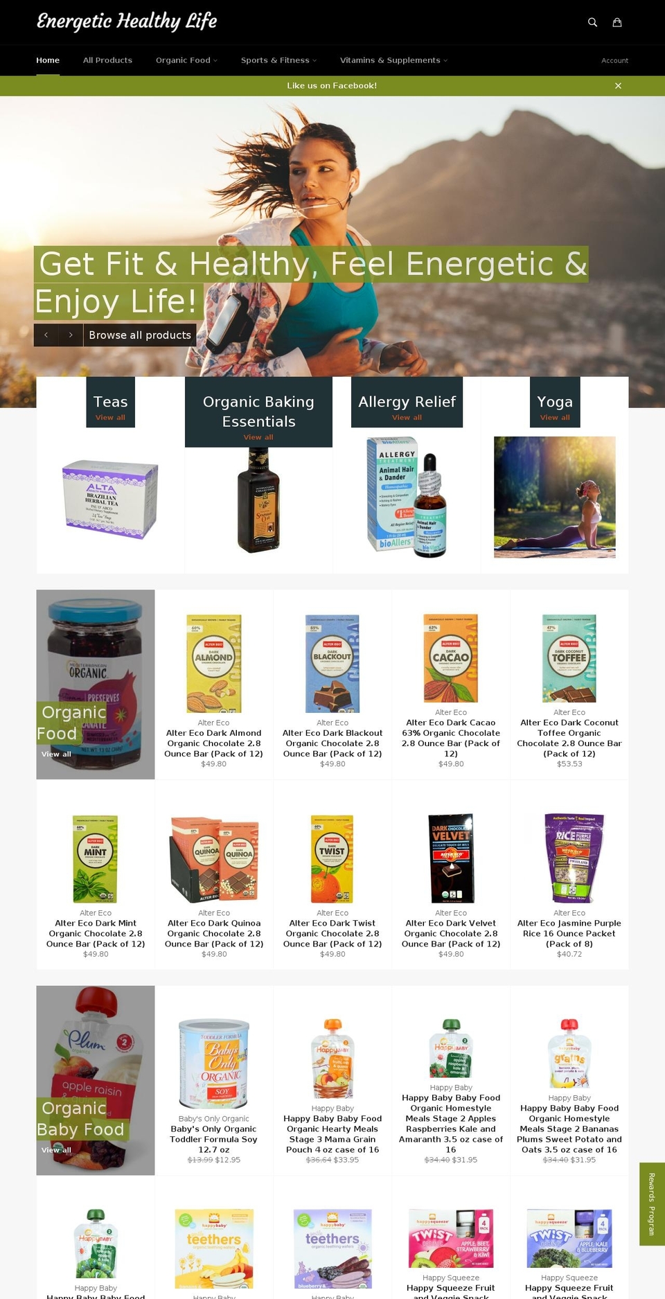 energetichealthylife.com shopify website screenshot