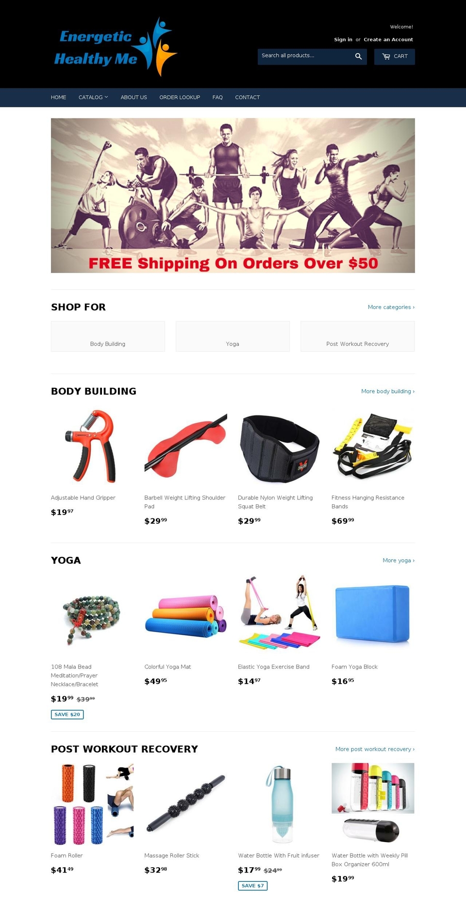 energetichealthyme.com shopify website screenshot