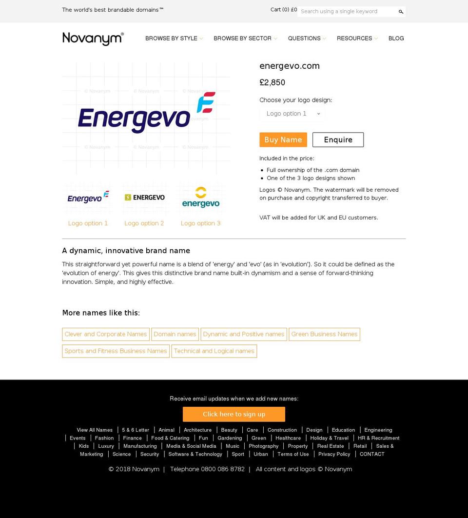 energevo.com — Shopify storefront screenshot