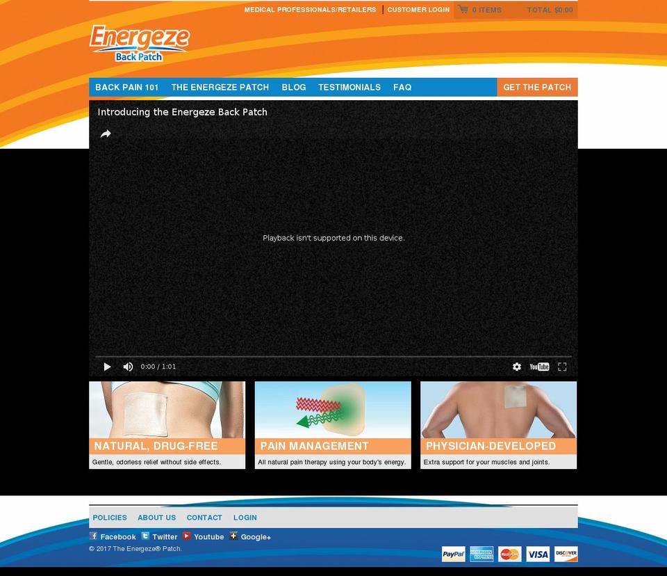energeze.com shopify website screenshot