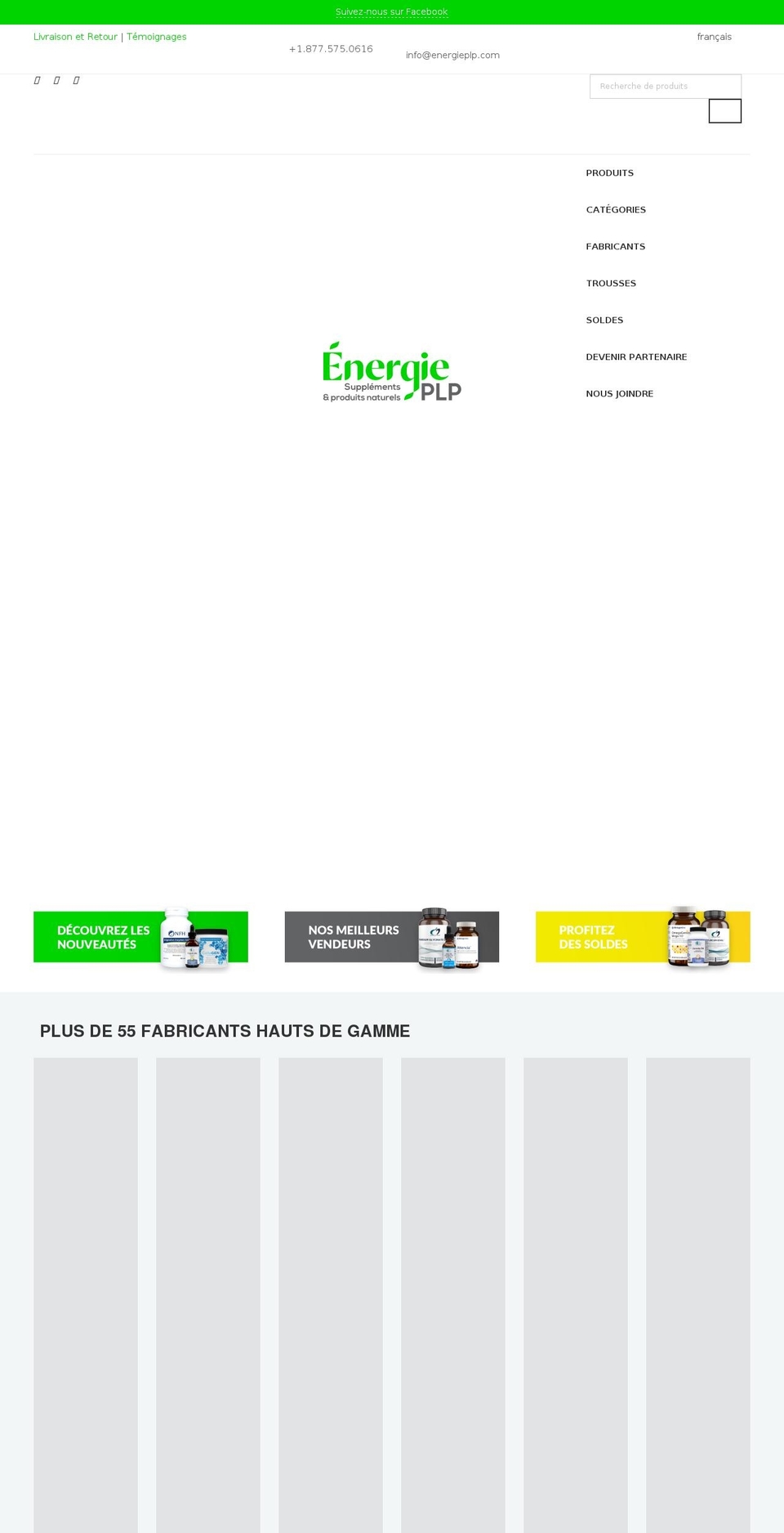 energieplp.com shopify website screenshot