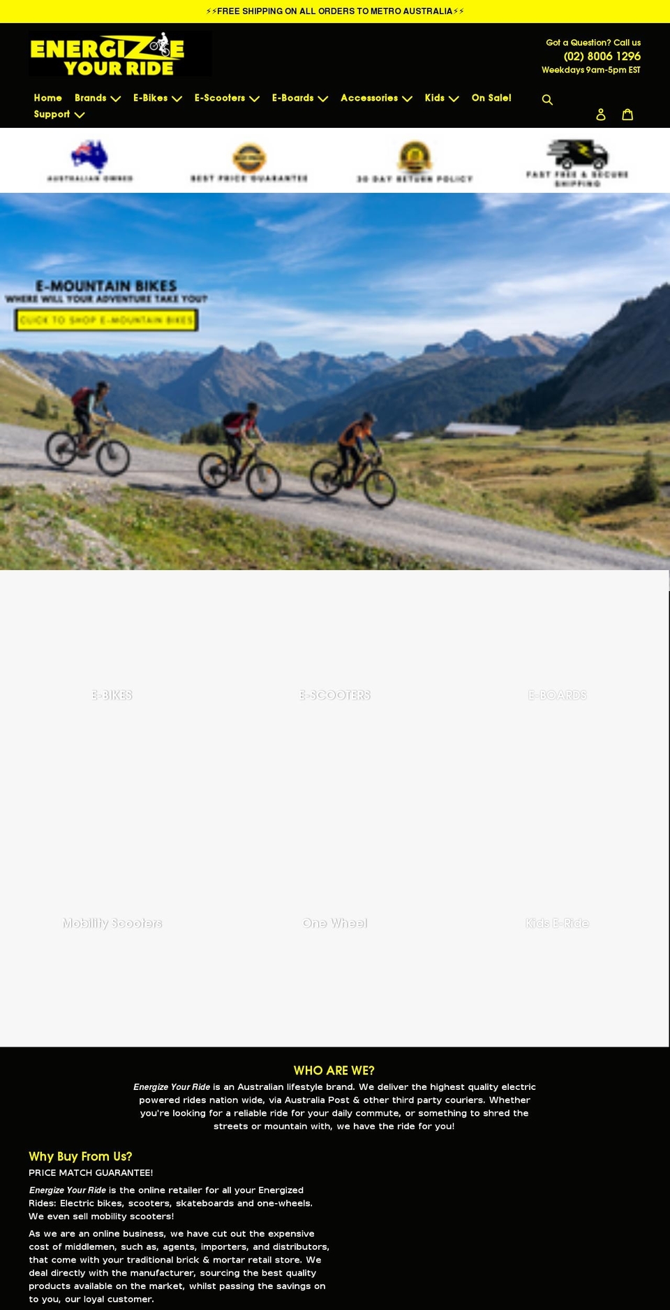 energizeyouride.com shopify website screenshot