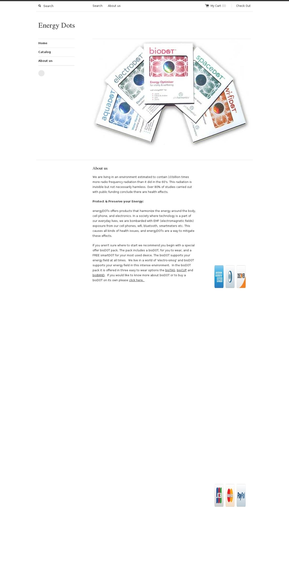 energy-dots.com shopify website screenshot