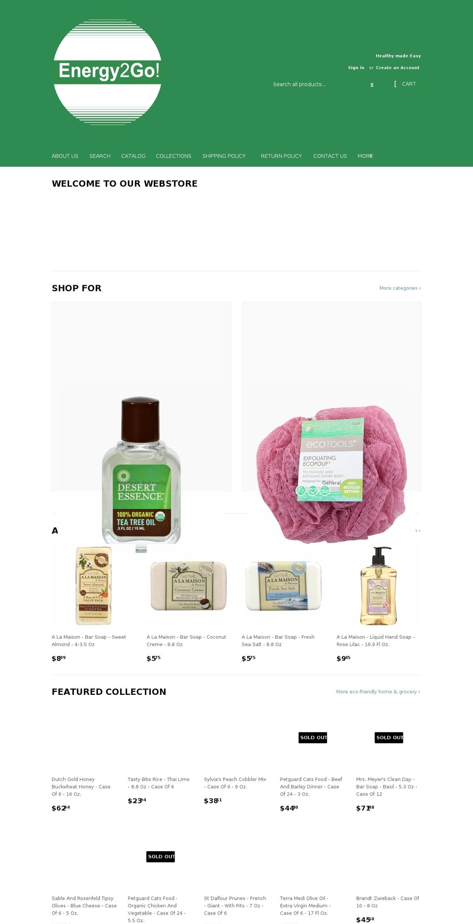 energy2go.org shopify website screenshot