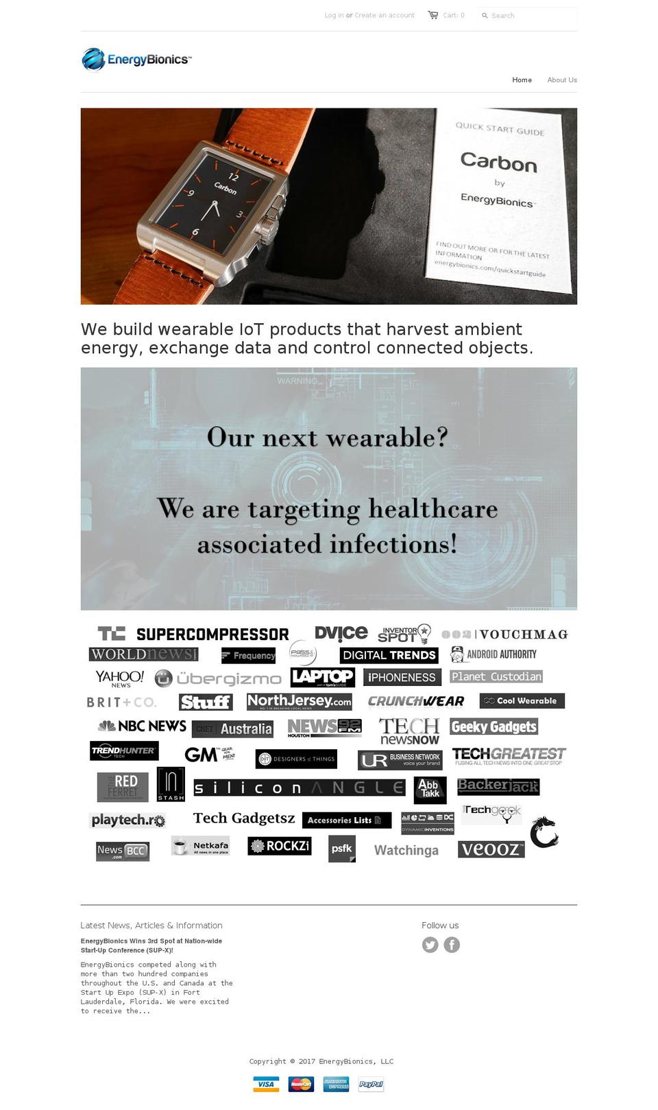 energybionics.com shopify website screenshot