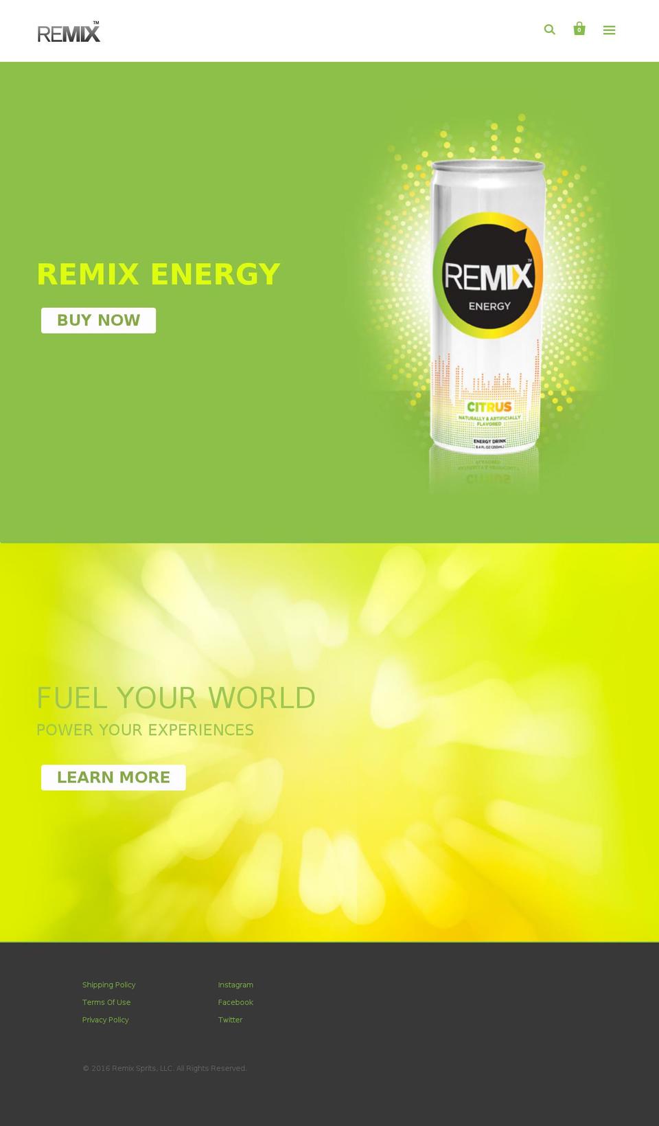 energybyremix.com — Shopify storefront screenshot