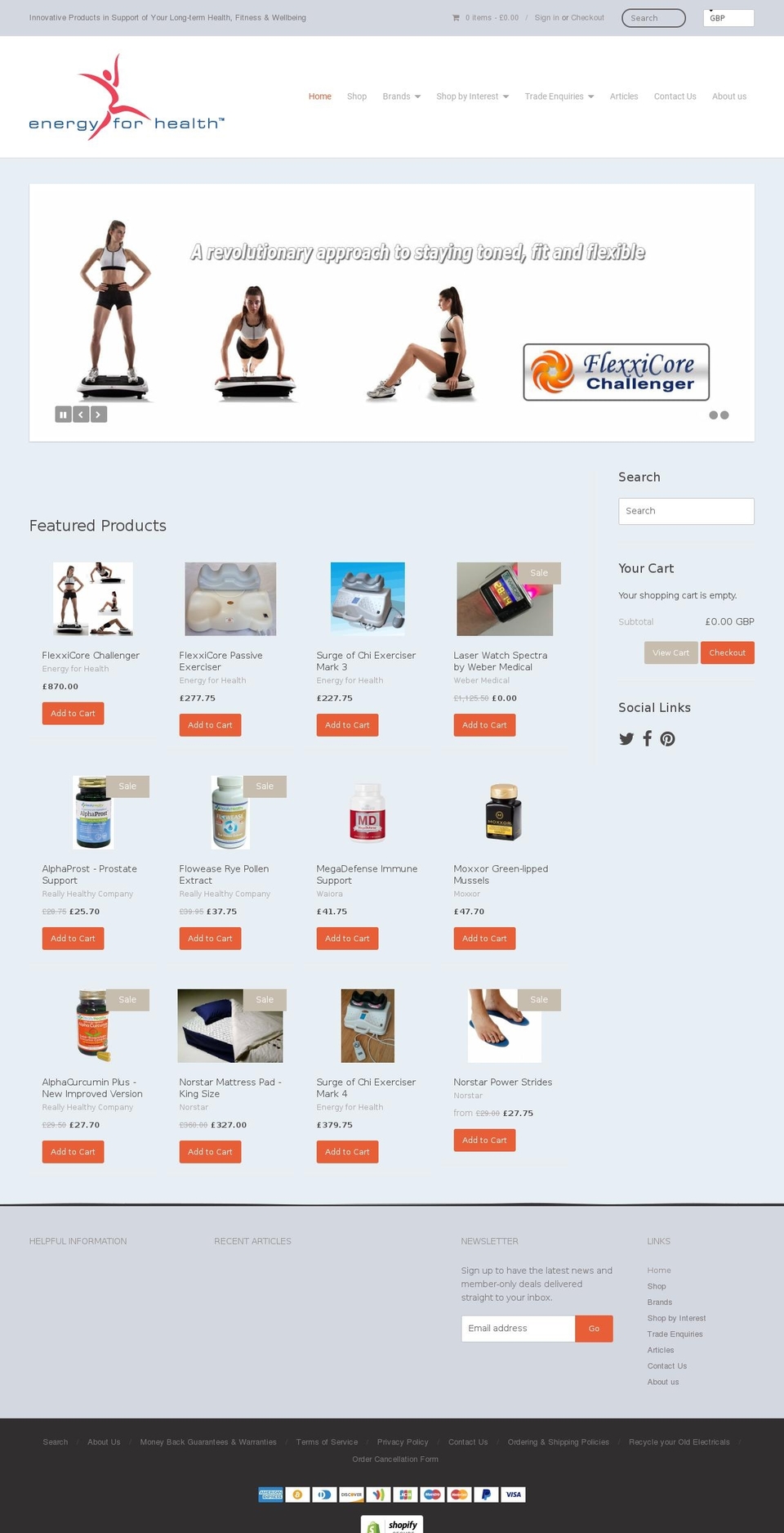 energyforhealth.uk shopify website screenshot