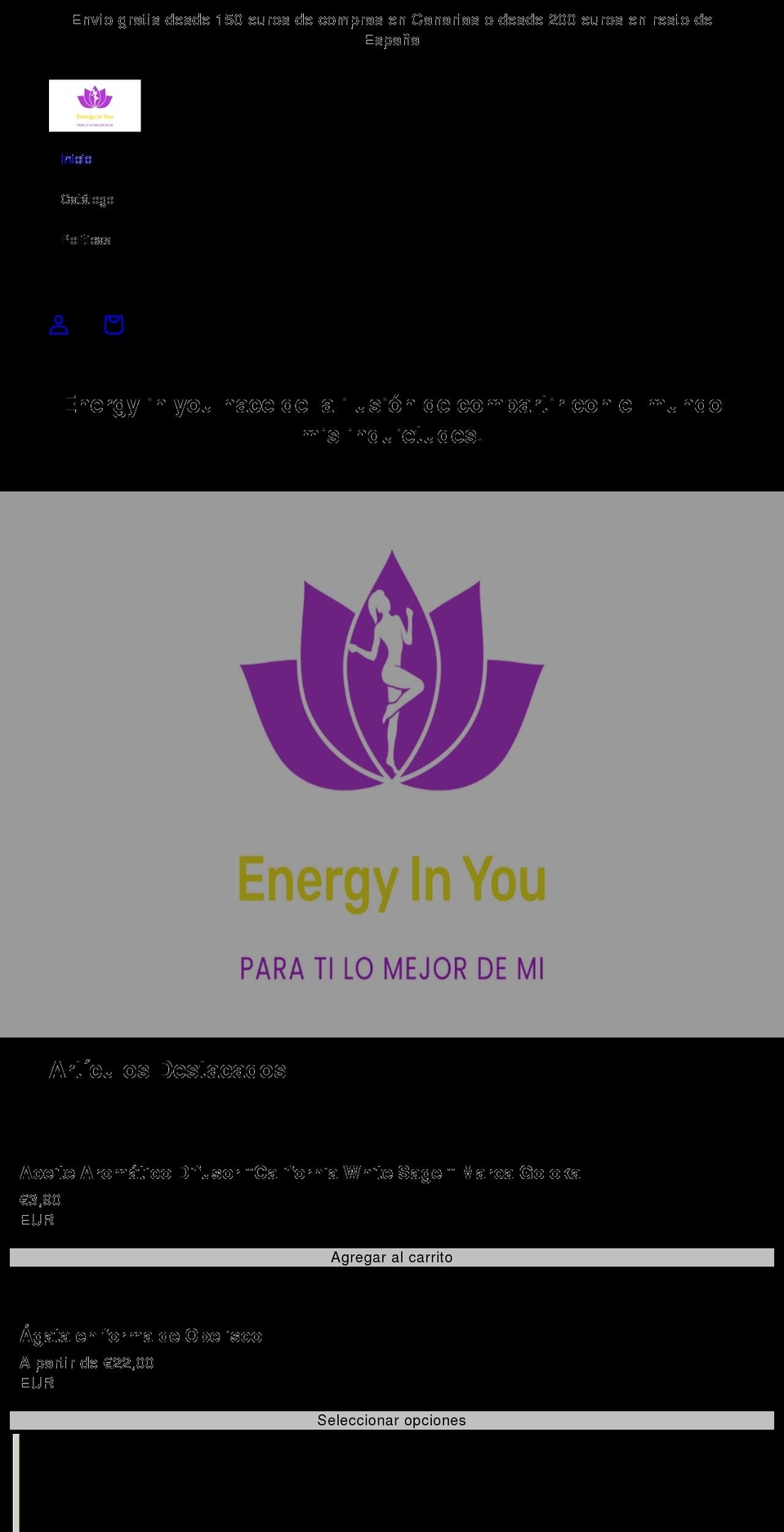 energyinyou.com shopify website screenshot