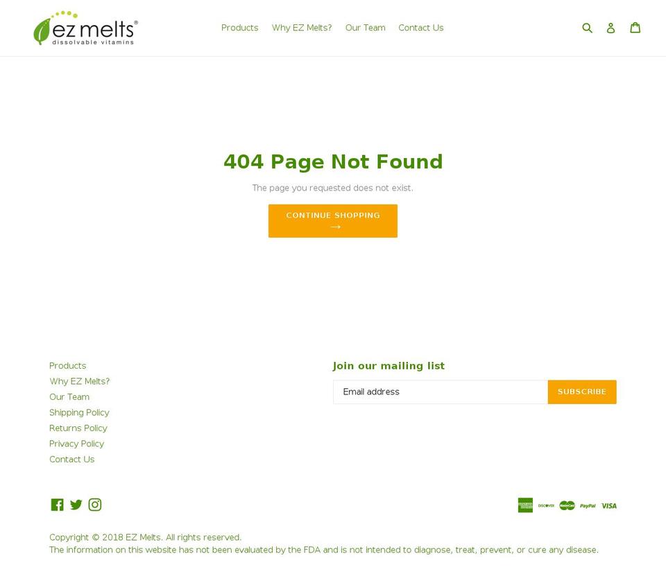 energymelts.com — Shopify storefront screenshot
