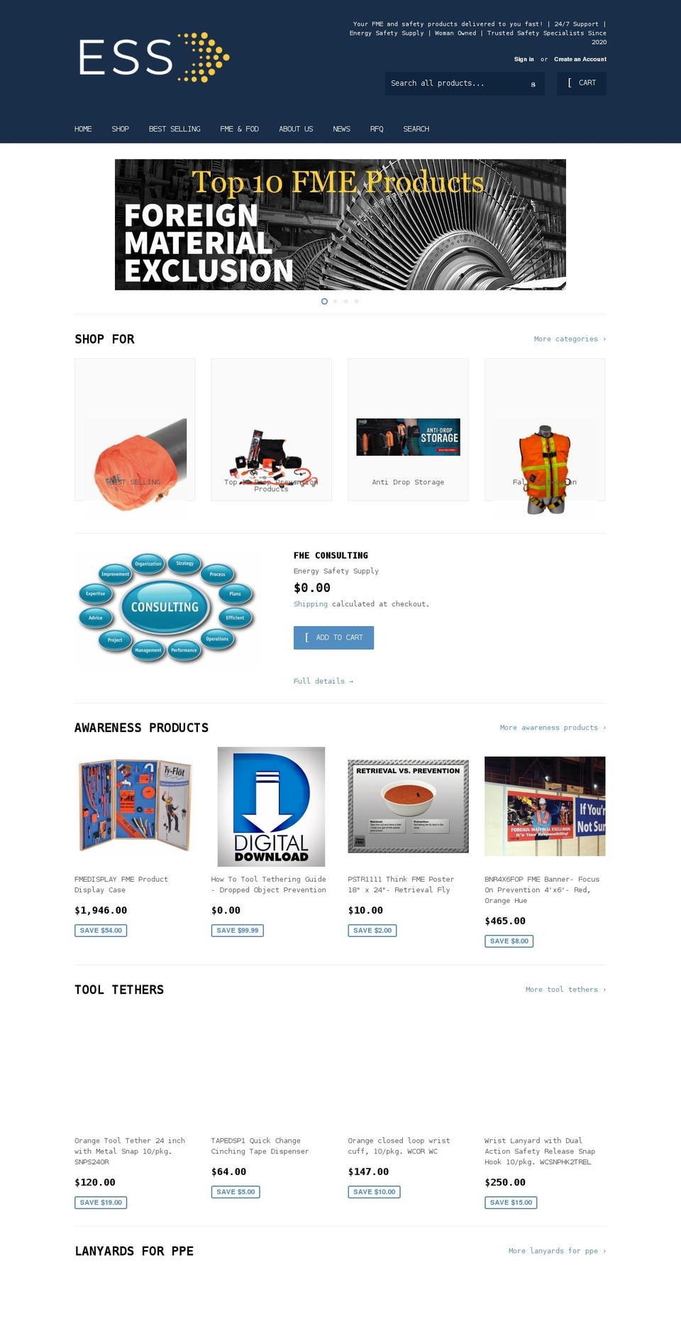 energysafetysupply.com shopify website screenshot