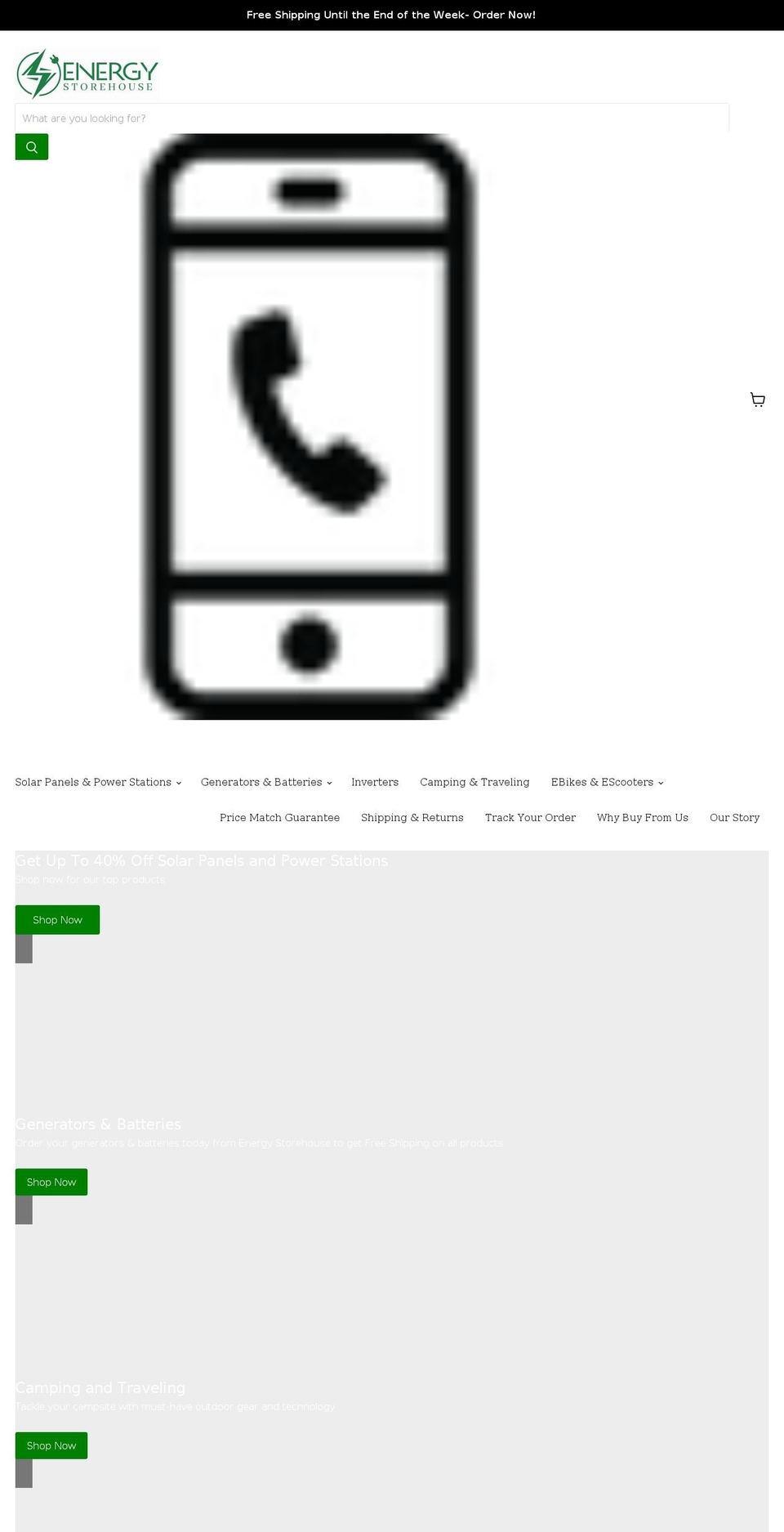 energystorehouse.com shopify website screenshot