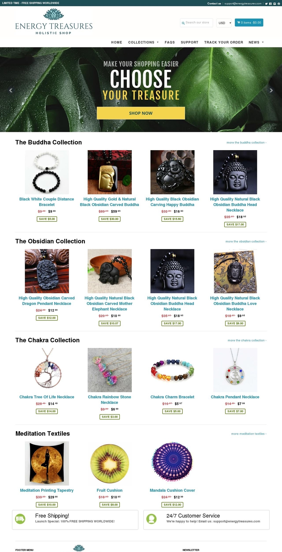 energytreasures.com — Shopify storefront screenshot