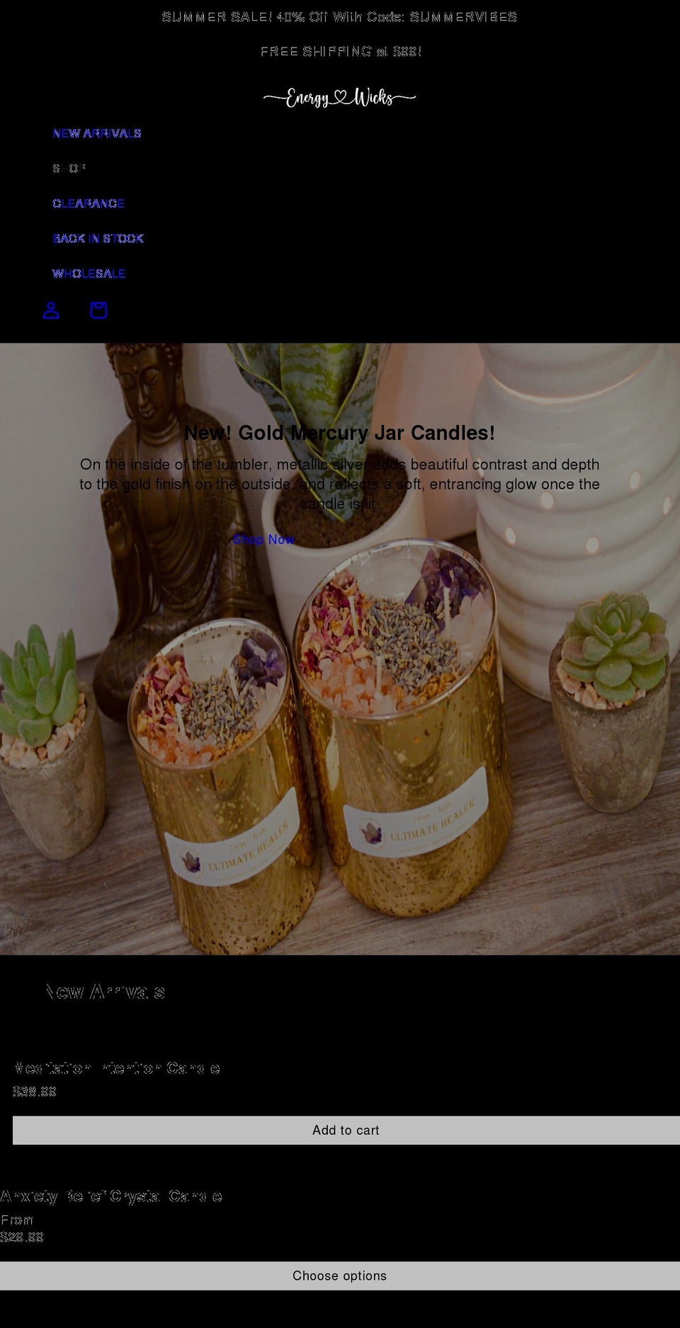 energywicks.com shopify website screenshot