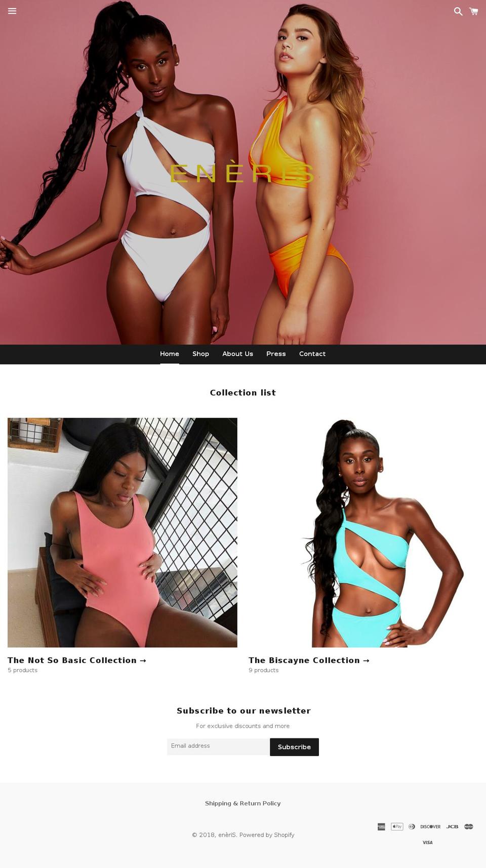 eneris-swim.com — Shopify storefront screenshot