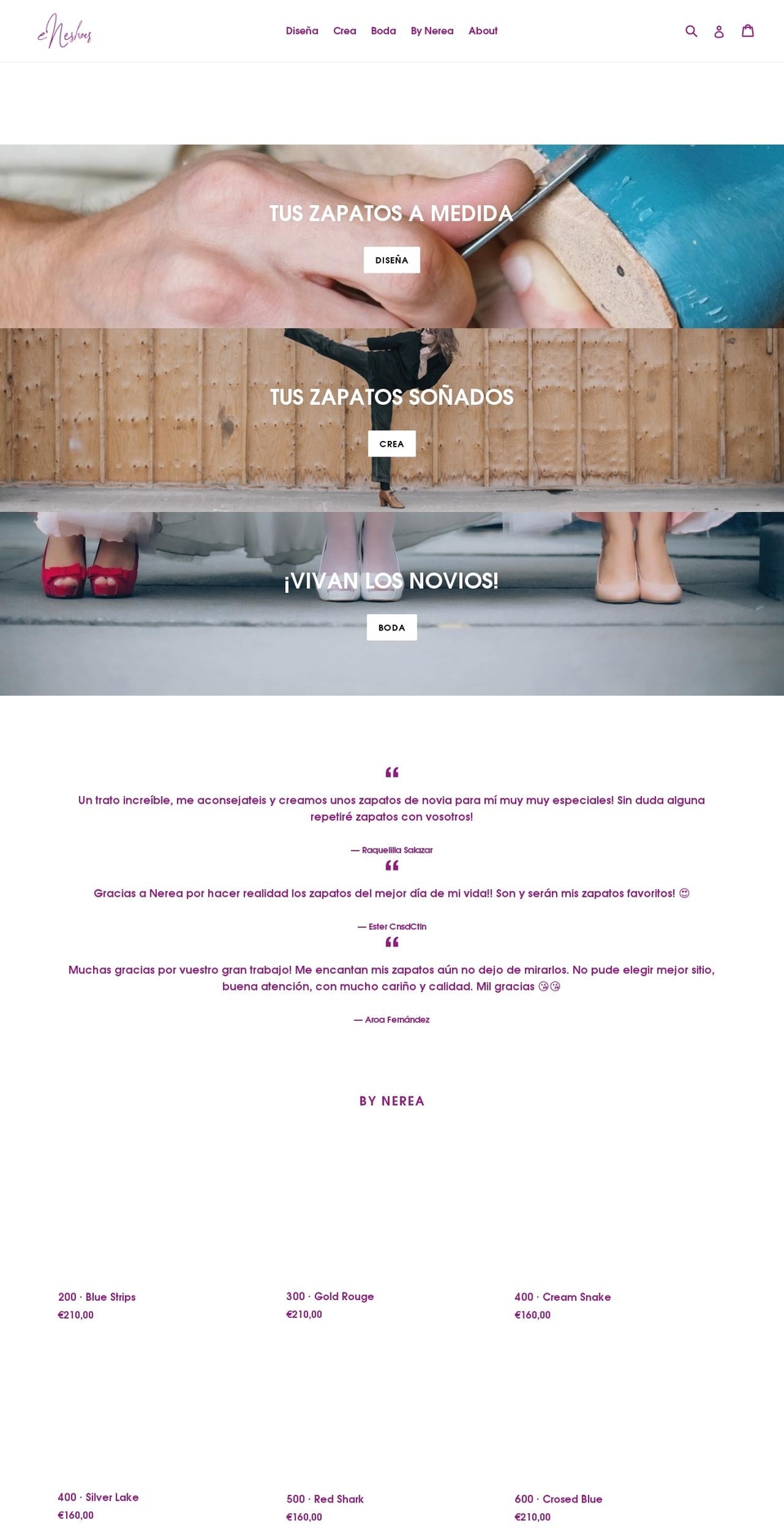 eneshoes.com — Shopify storefront screenshot