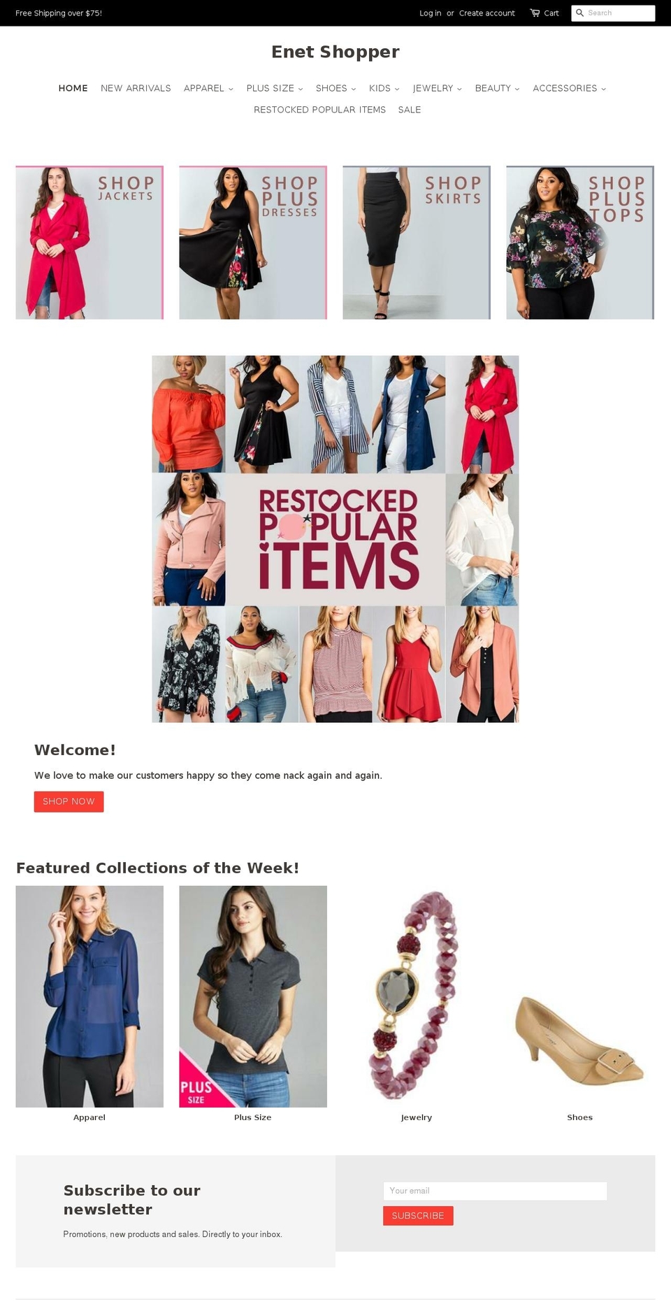 enetshopper.com — Shopify storefront screenshot