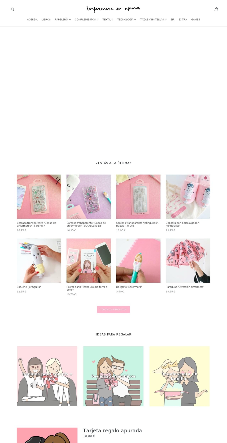 enfermerasenapuros.com shopify website screenshot