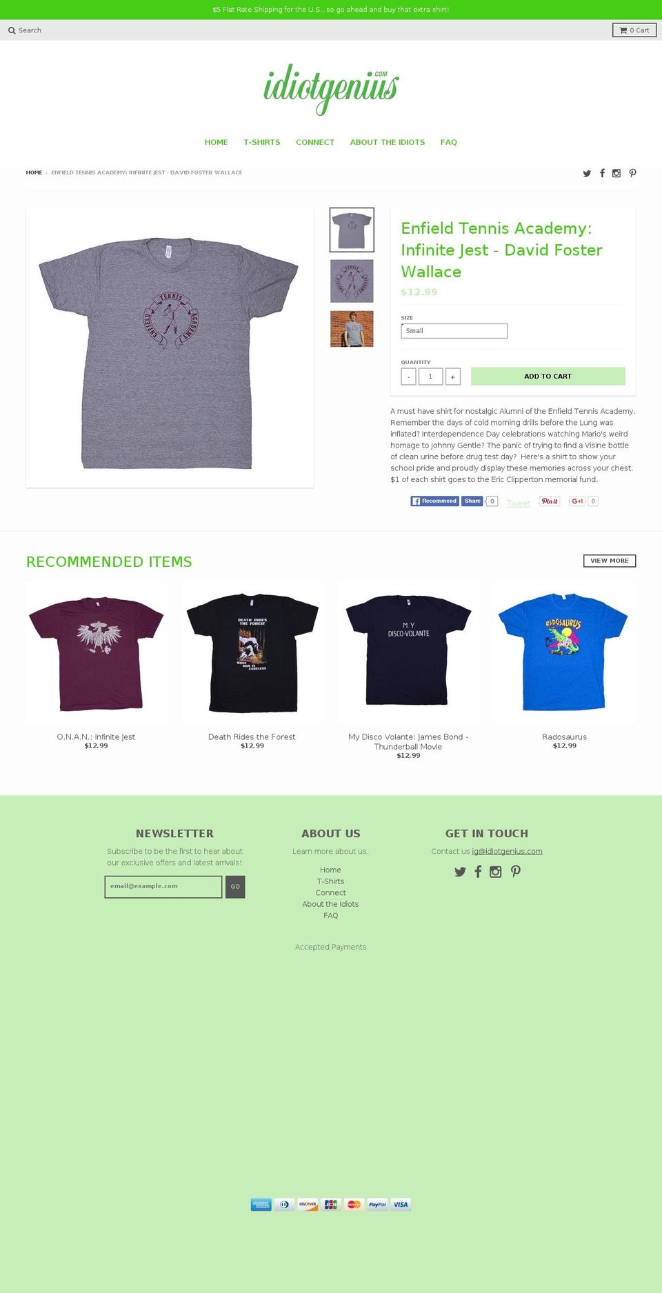 enfieldtennisacademy.com shopify website screenshot