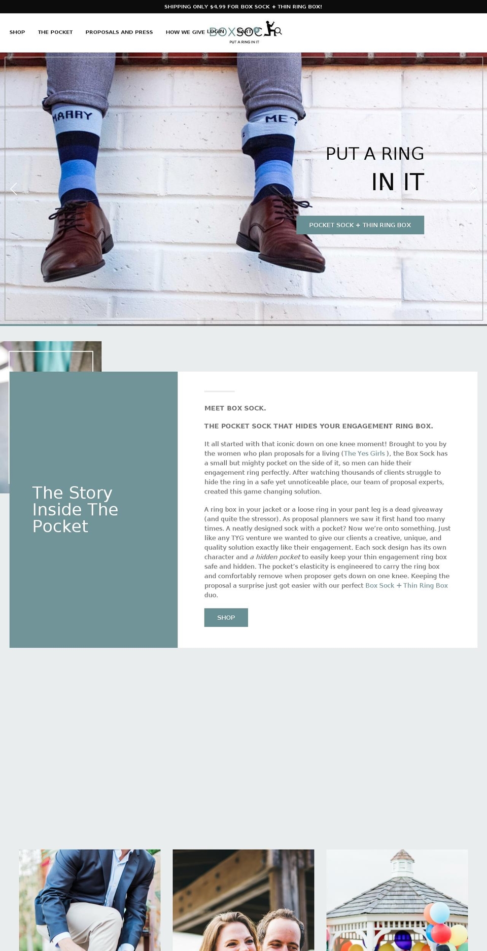 engagementringsock.com — Shopify storefront screenshot