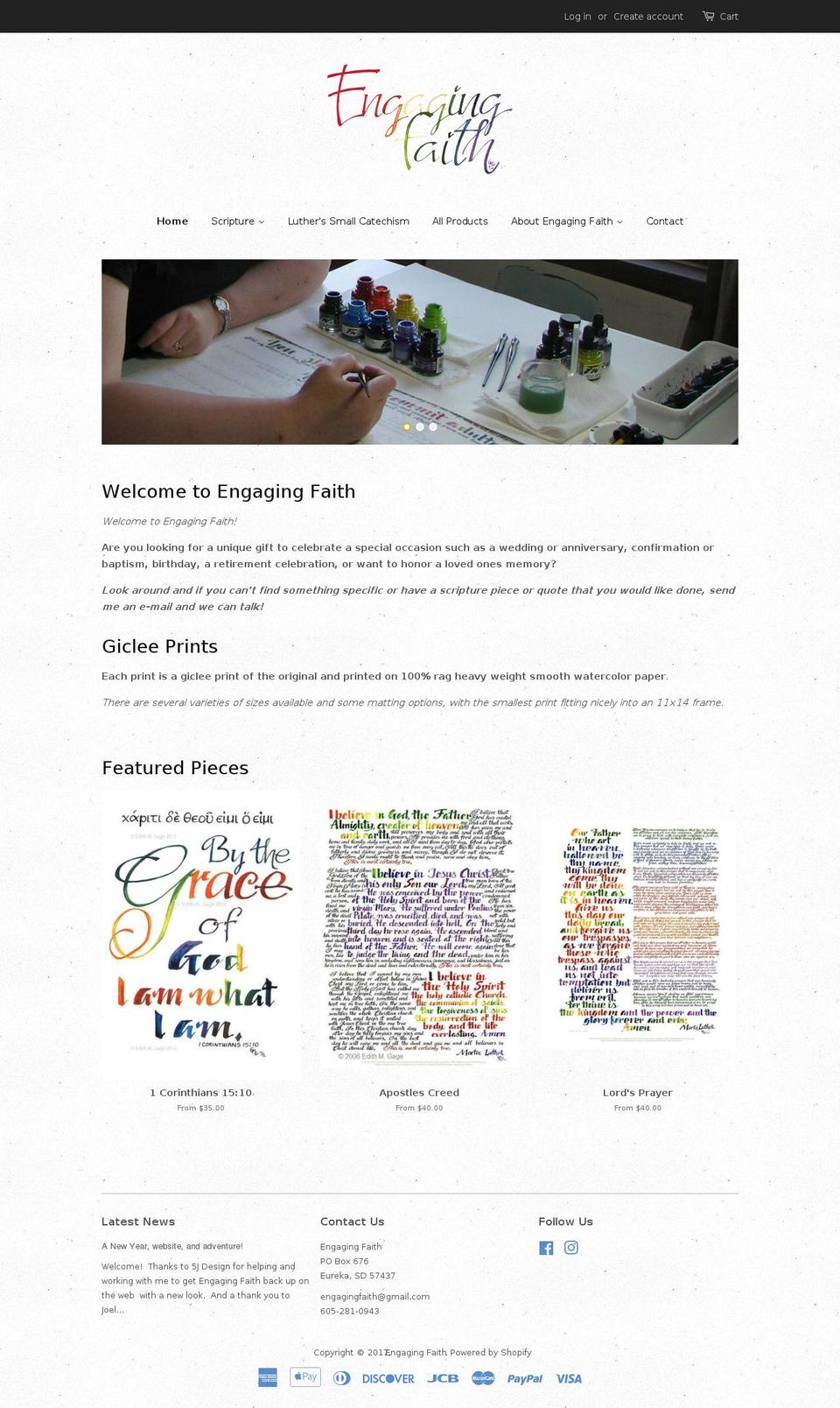 engagingfaith.com shopify website screenshot