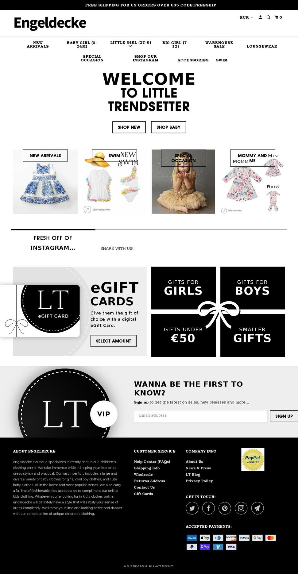 engeldecke.com shopify website screenshot