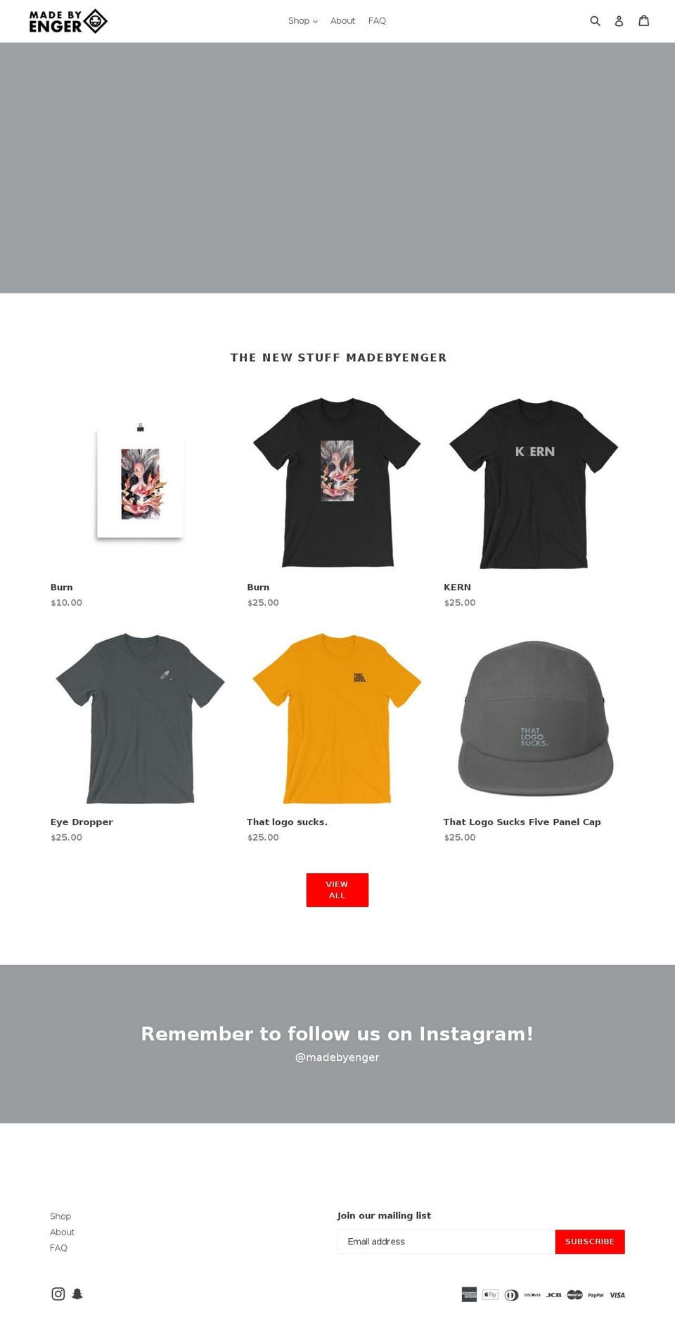 engerstudio.com — Shopify storefront screenshot