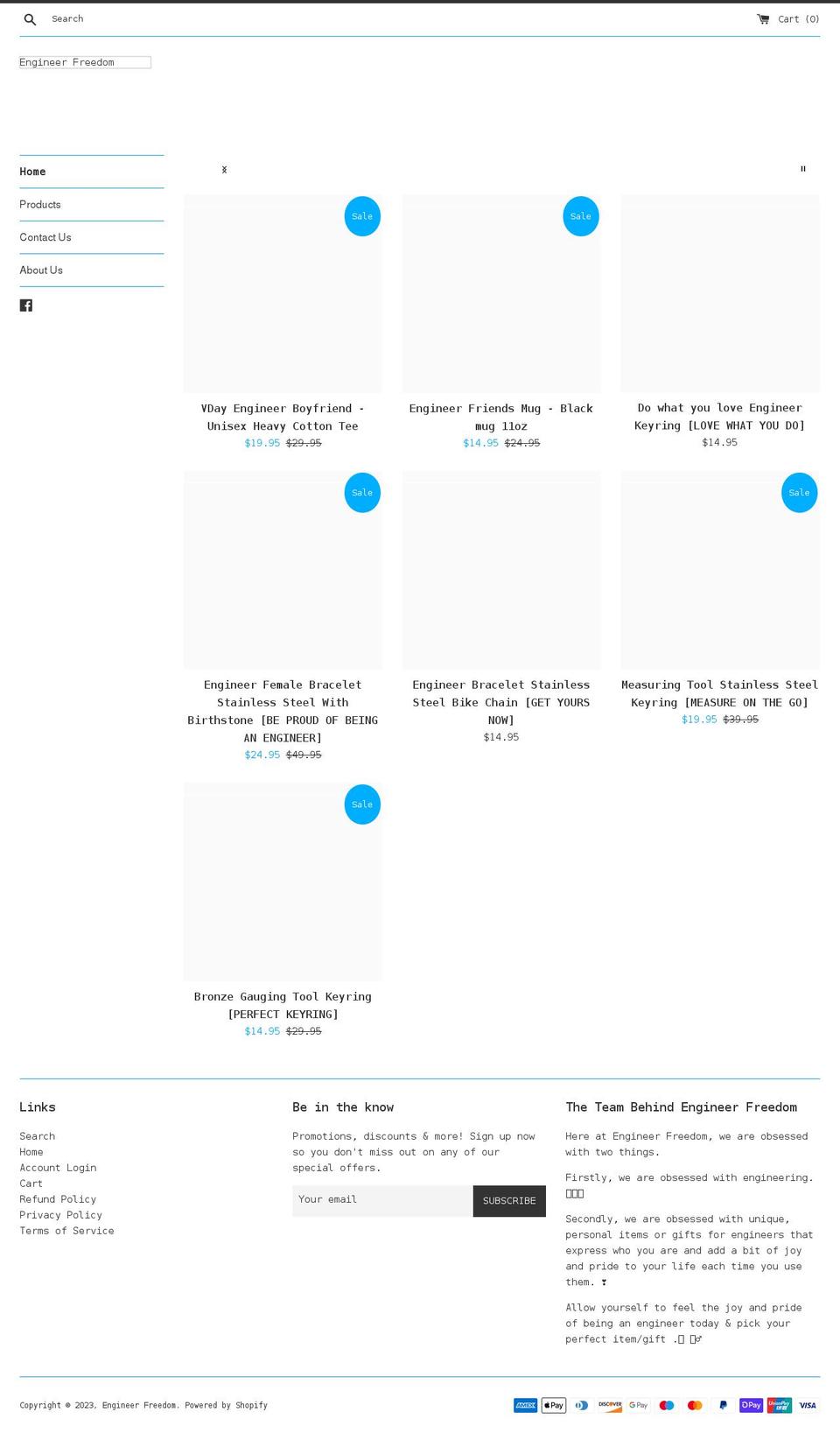 engineer-freedom.com shopify website screenshot