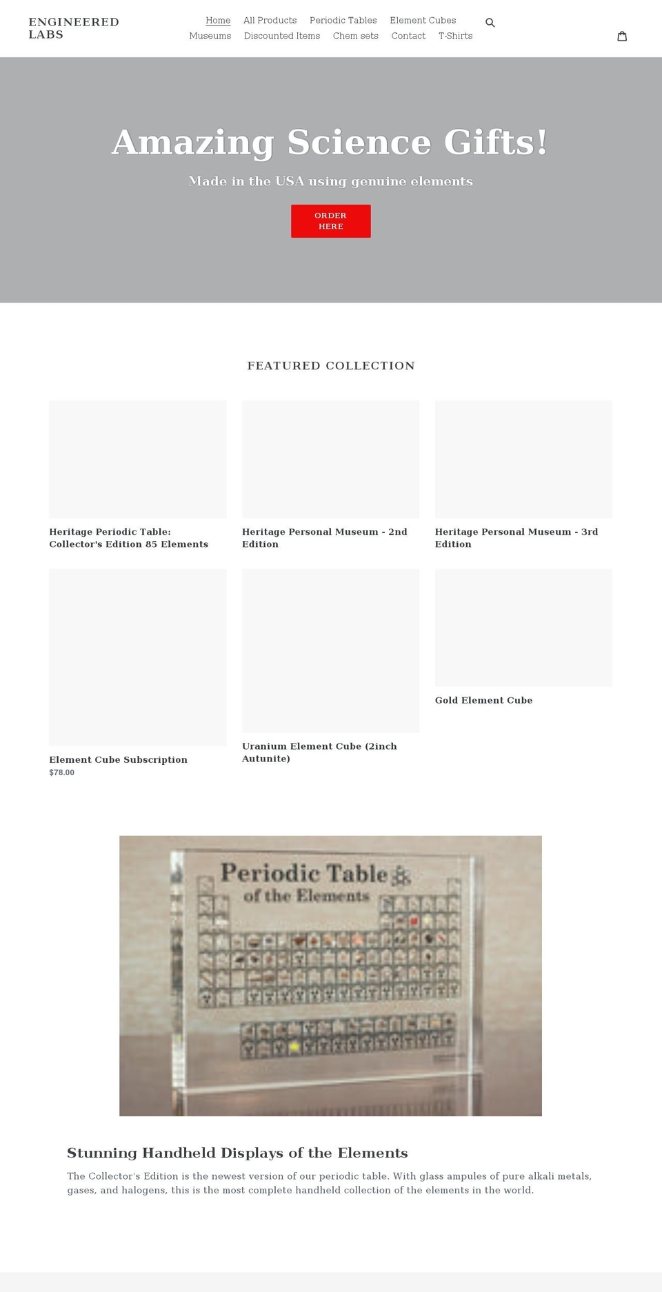 engineeredlabs.com shopify website screenshot