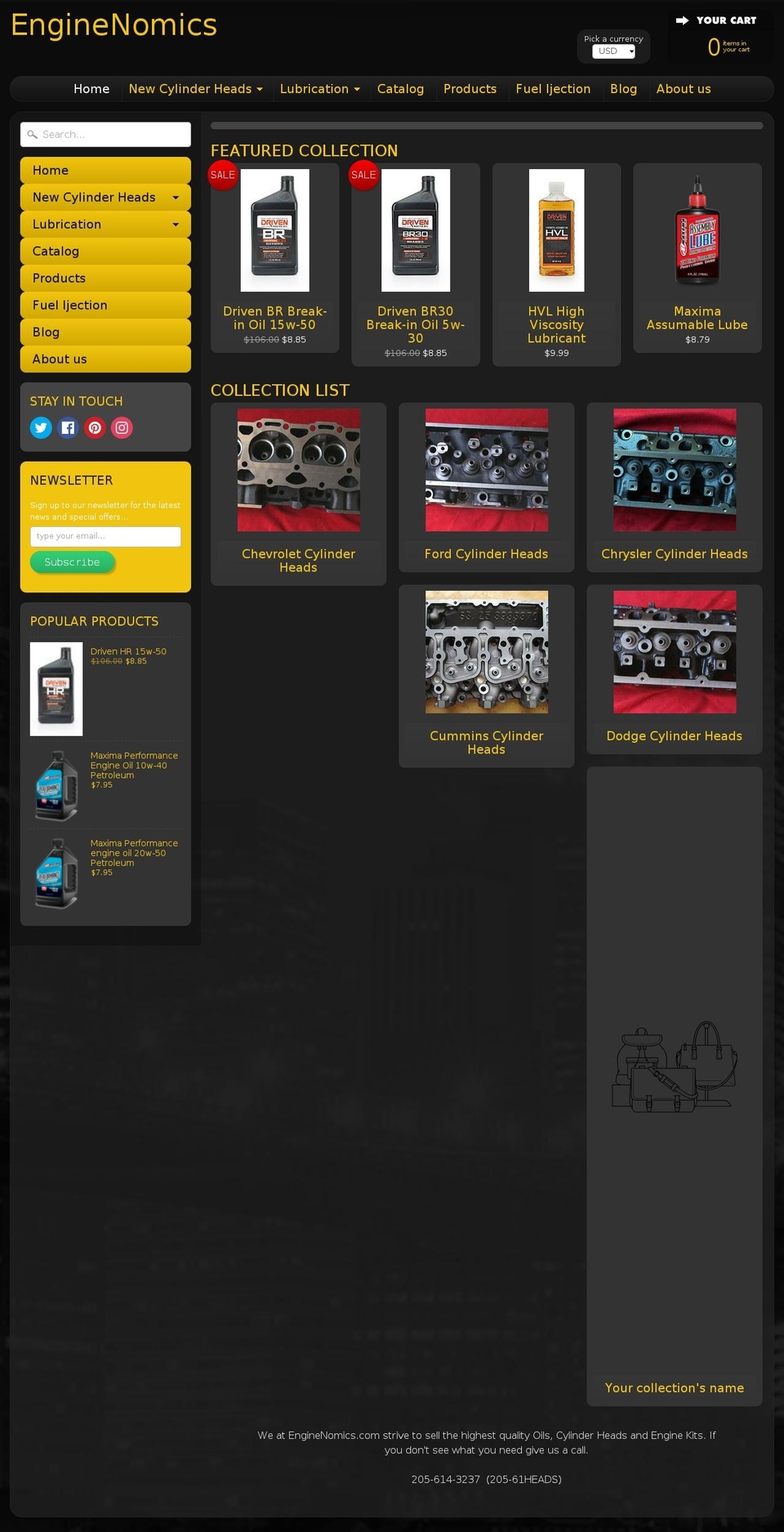 enginenomics.com shopify website screenshot