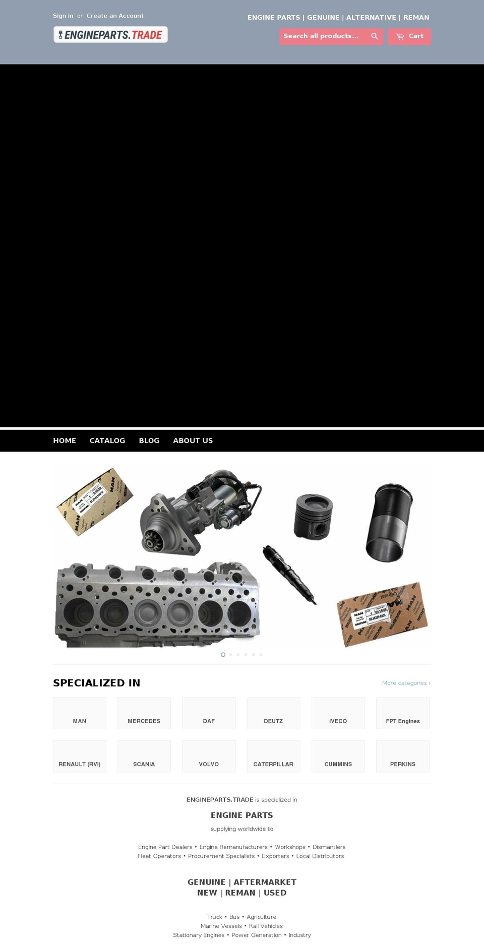engineparts.trade shopify website screenshot