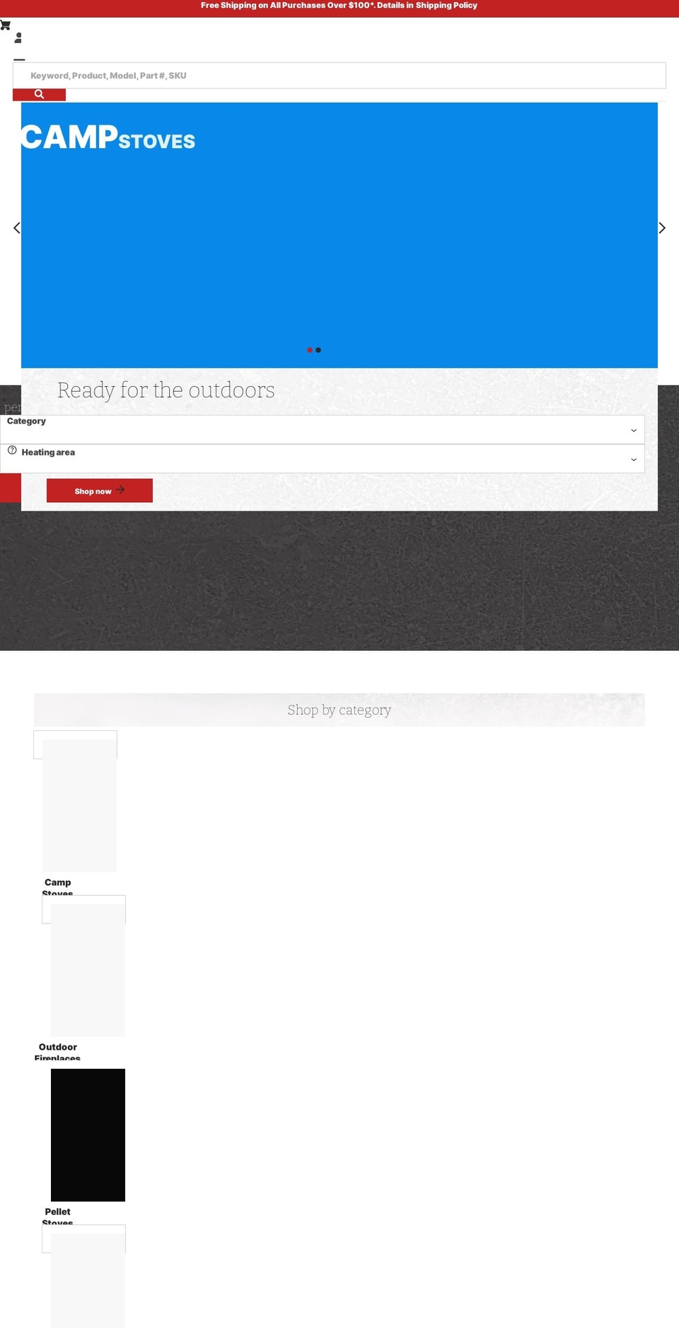 englanderstove.com — Shopify storefront screenshot