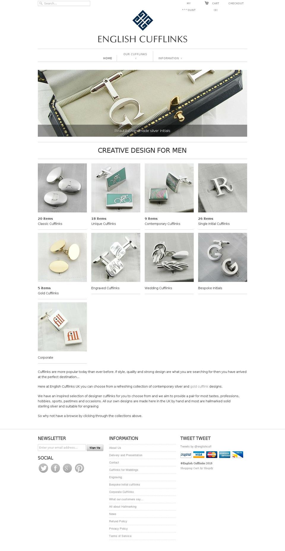 englishcufflinks.biz shopify website screenshot