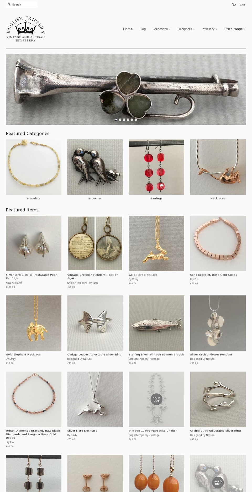 englishfrippery.com shopify website screenshot