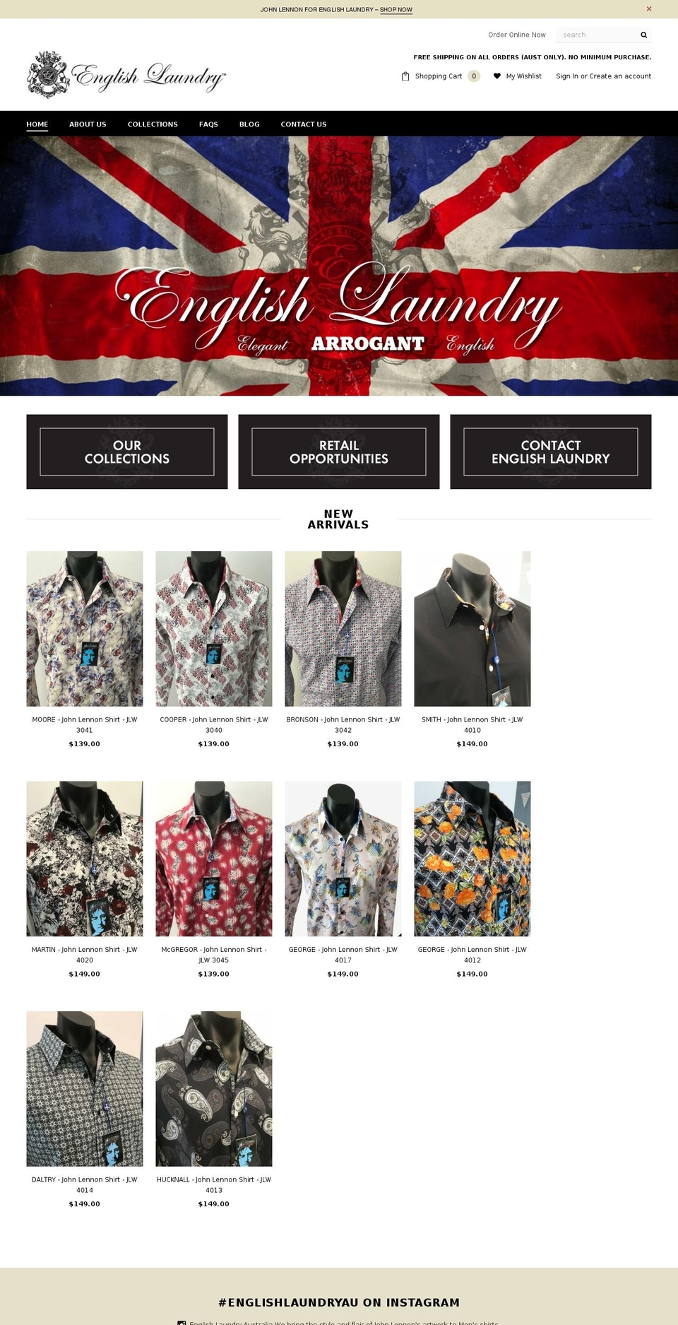 englishlaundry.net.au shopify website screenshot