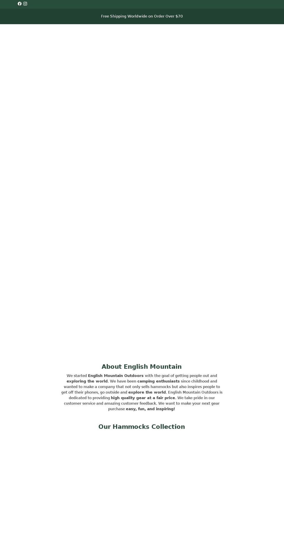 englishmountainoutdoors.com shopify website screenshot