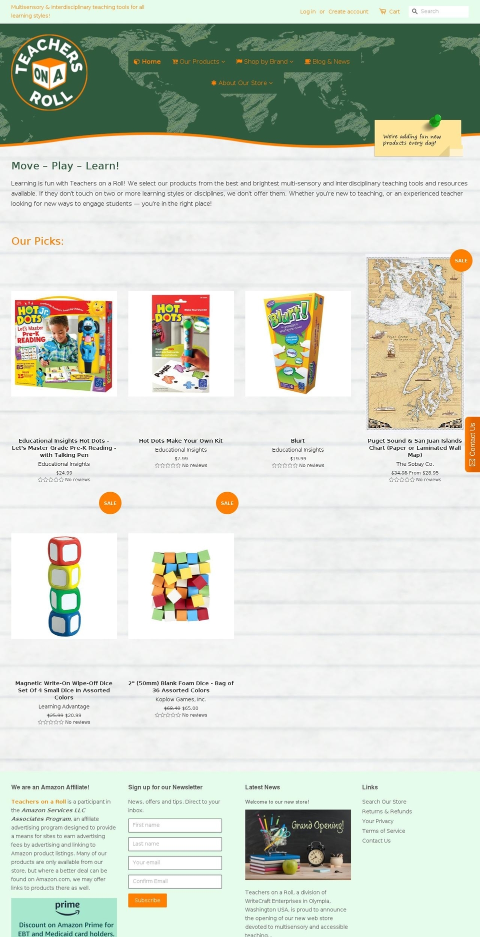 englishonaroll.org shopify website screenshot