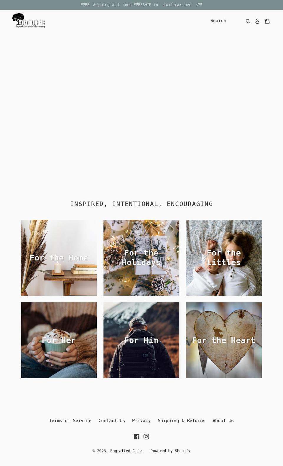engraftedgifts.com shopify website screenshot