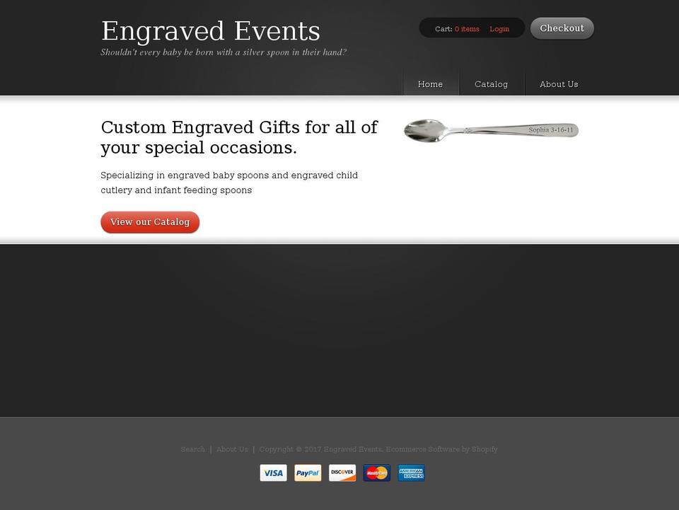mono Shopify theme site example engravedevents.com